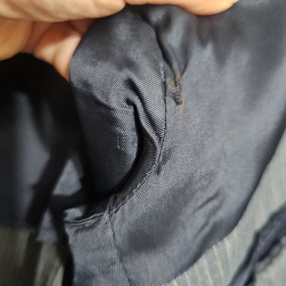 Mens Imperial By Haggar Gray Pinstripe Suit Jacket 2-Button Wool Blend - Picture 9 of 16